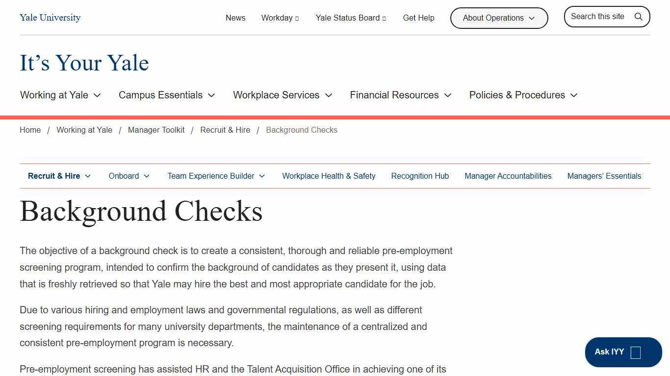 Background Checks It’s Your Yale