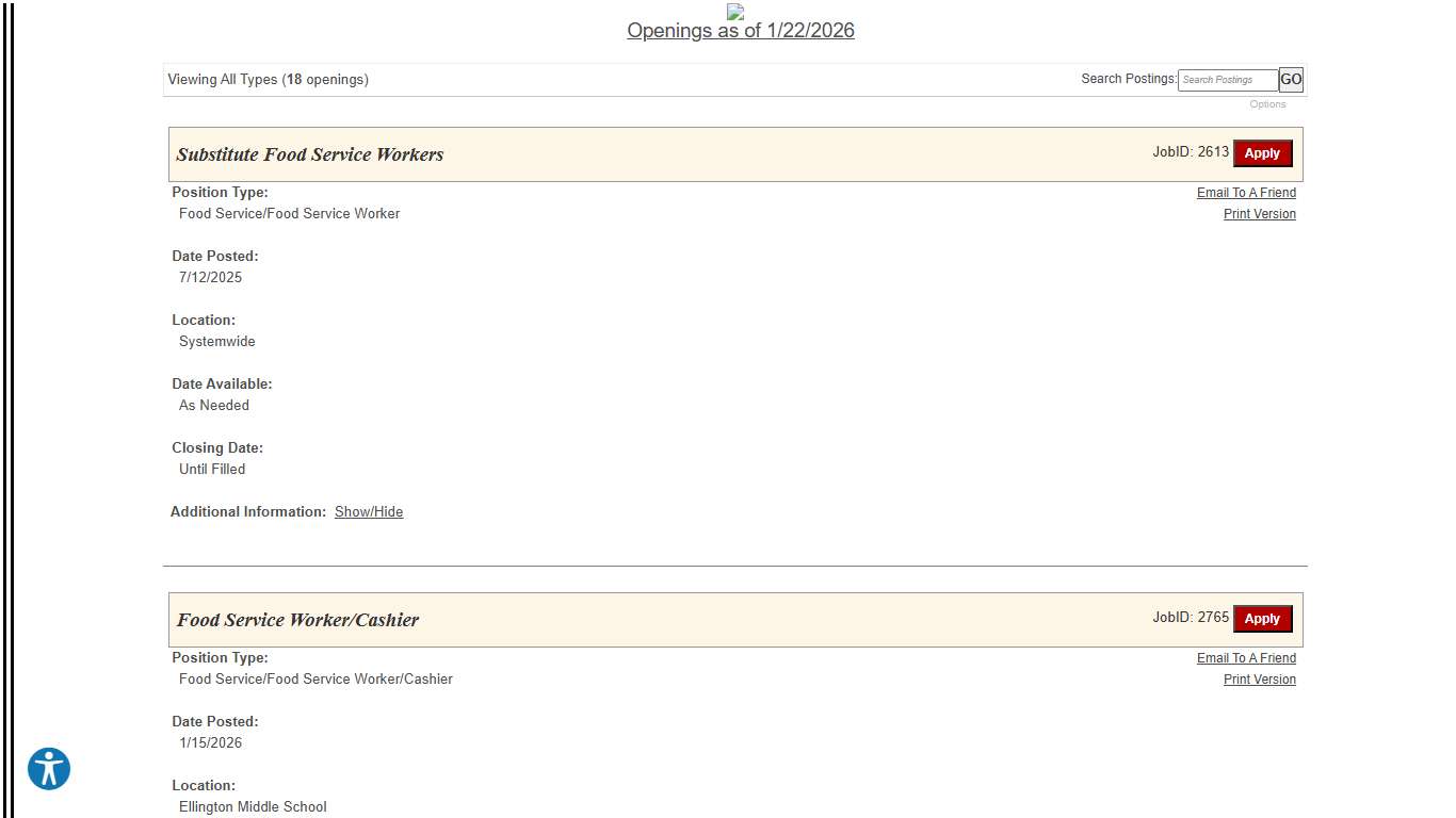 Online Employment Application Open Positions